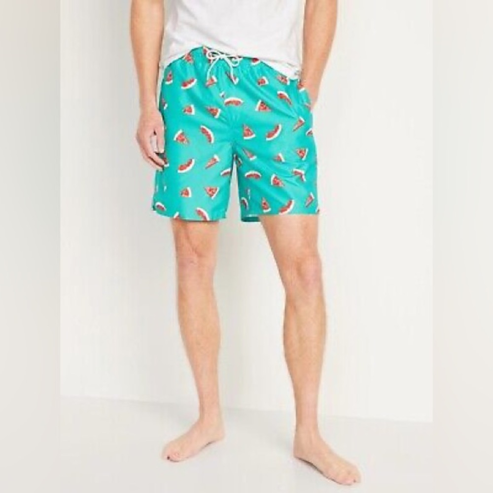 Old Navy Swim Trunks Blue and Red Classic Fit